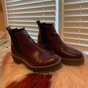 Maroon H&M Chelsea boots.